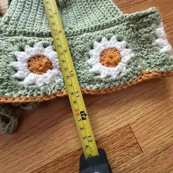 Women's boho summer Music festival Crochet Daisy Crop Top Adjustable Size - Picture 5 of 6